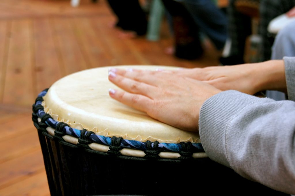 Close Up Woman Drumming